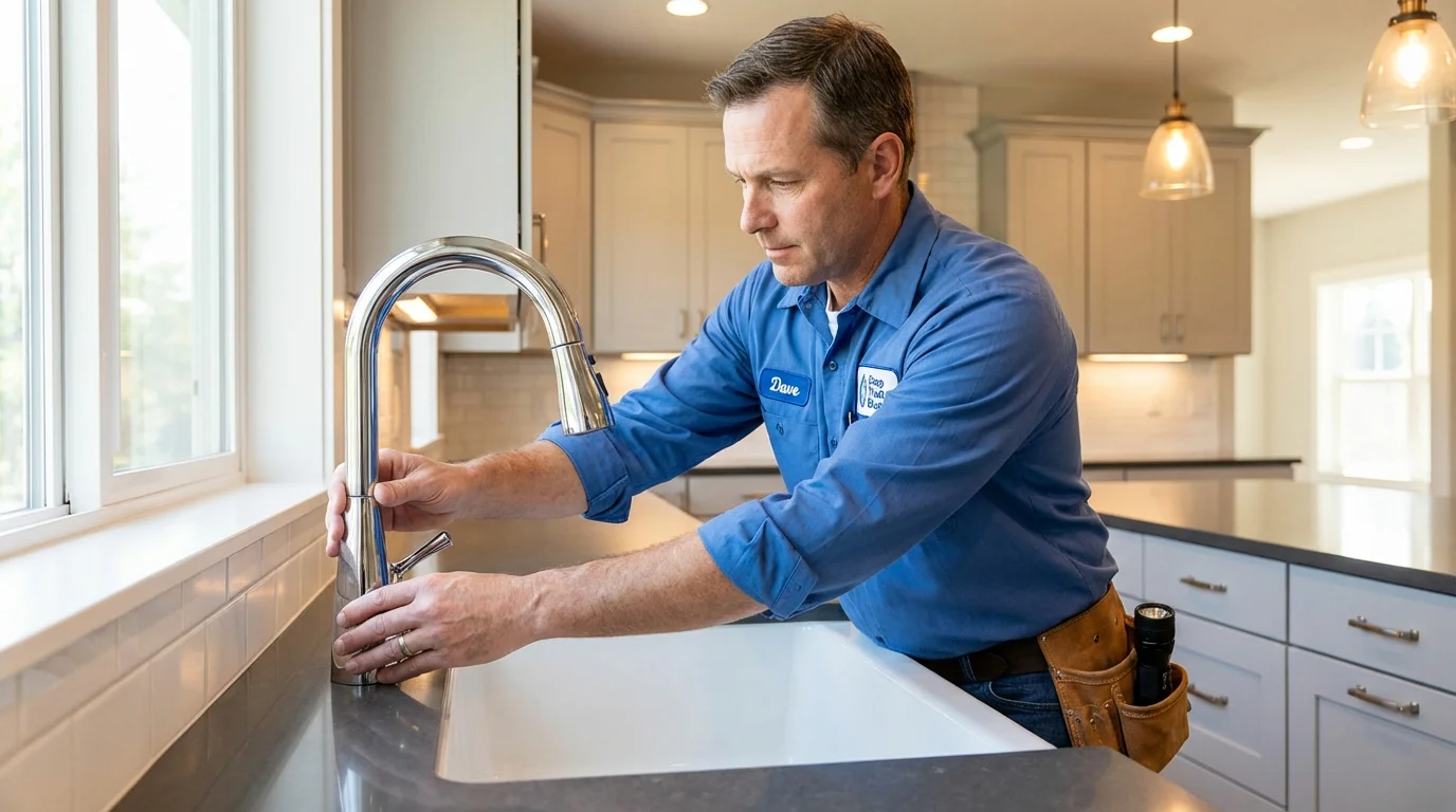 Kitchen faucet installation by Johns Plumbing LLC in Nora Springs